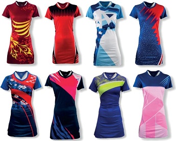 Comfortable Netball-dress Kits, available for the whole Team.